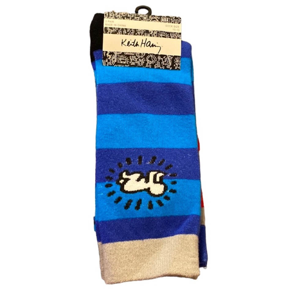 Keith Haring 3 pack socks, NWT, size 10-13, $30